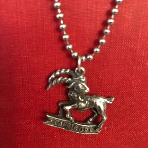 Vintage NOS Capricorn Zodiac Necklace Stainless 24